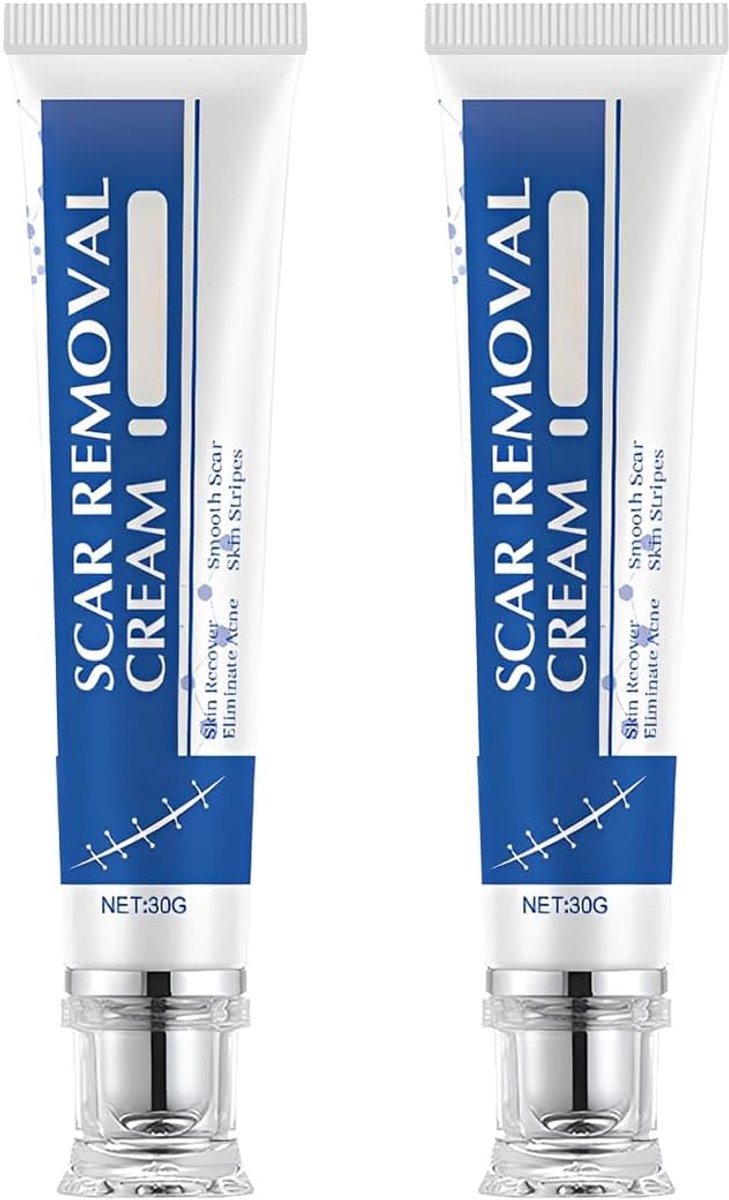 2 Stuks Littekencrème,Littekenverwijderingscrème,Huidverzorgingscrème,Gladde Huid,Gezichtshuidreparatiecrème,Gebruikt - ShopVlot