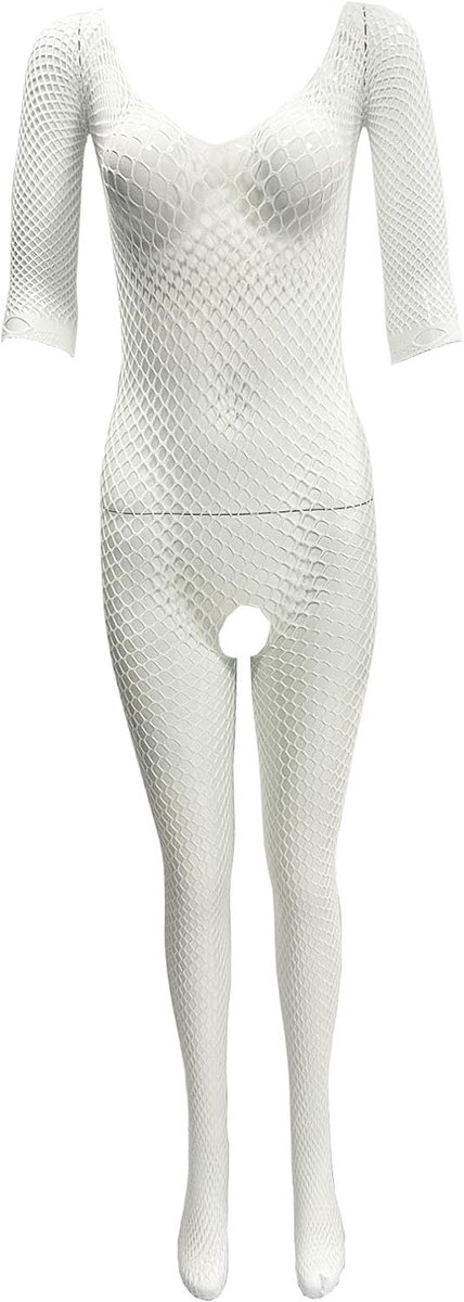 ZUYPSK Women's Net Body Ouvert Catsuit Transparent Bodystocking Full Body Suit Overalls with Fishnet Tights Open - ShopVlot
