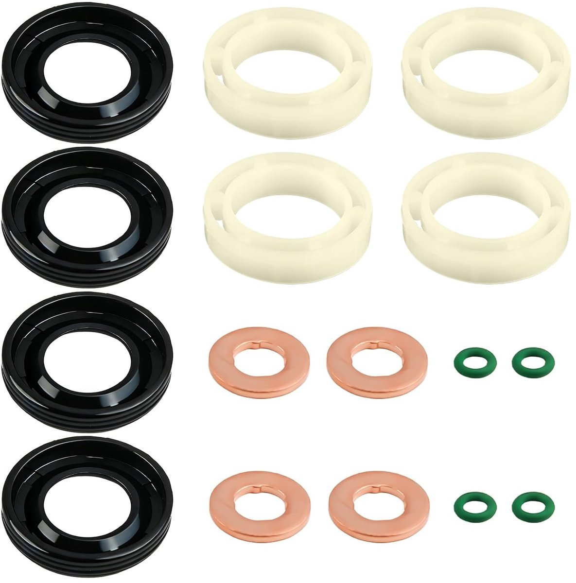 Diesel nozzle o-ringen set 16 stuks - rubber en koper - perfecte afdichting - verlengt levensduur injectoren - ShopVlot