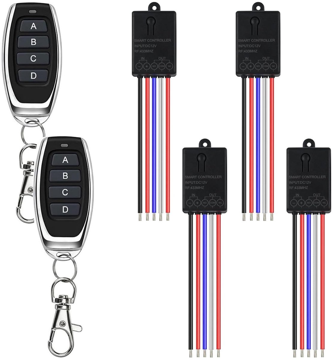 433MHz RF draadloze afstandsbediening - 12V schakelaar - 100 meter bereik - ideaal voor lampen en garagedeuren - ShopVlot