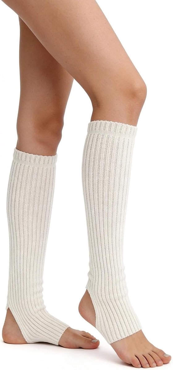 Balletwarmers dames meisjes - off white - met hielgat - ideaal voor dansen en yoga - ShopVlot