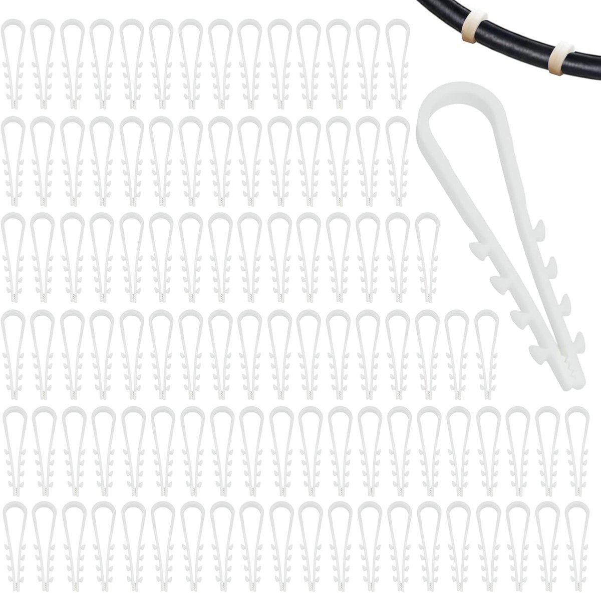 Kabelclips U-vorm - 100 stuks - Robuust nylon - Ideaal voor kabelbeheer in huis - ShopVlot