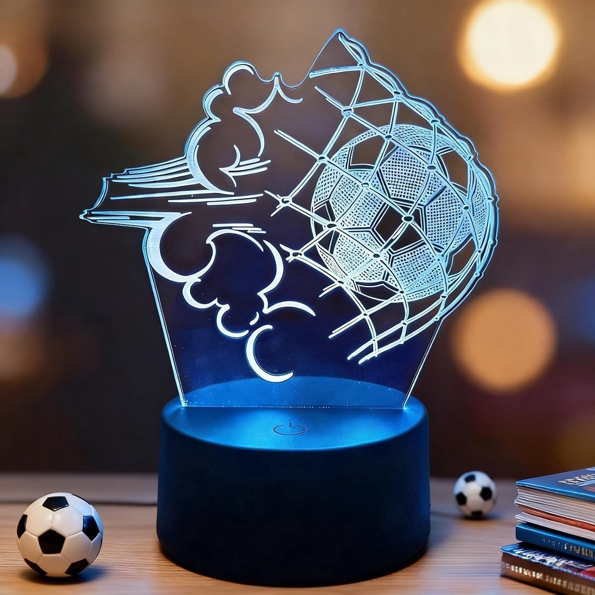 Voetbal Nachtlampje - Multicolor - 3D Ontwerp - LED Verlichting - Voor Voetballiefhebbers