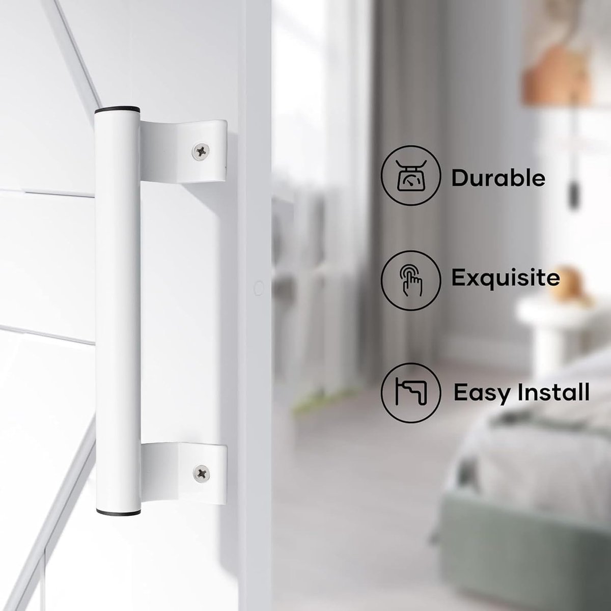 Schuifdeursleutelhandgreep 6,7 Inch - Aluminium Wit - Sterk en Duurzaam - Gemakkelijk te Monteren - ShopVlot