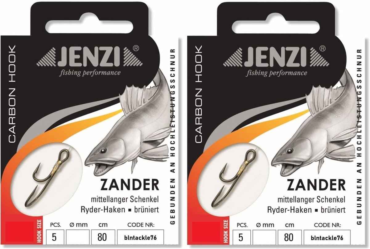 Walleye haken set - 80 cm mono - diverse maten 2, 4, 6, 8 - ideaal voor snoekbaars - ShopVlot