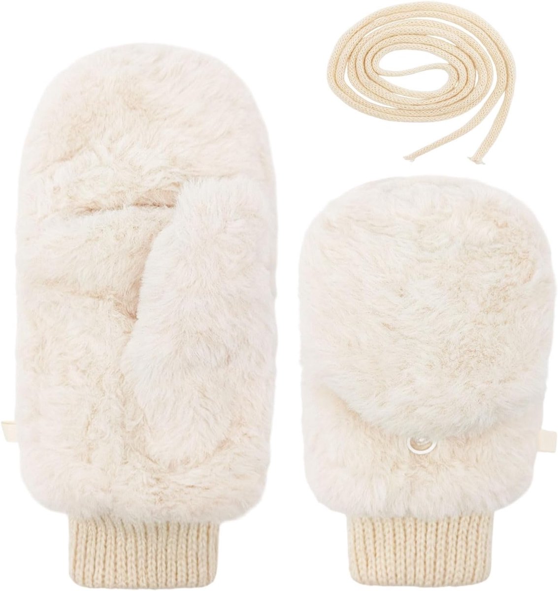 Winterhandschoenen voor Dames - Warm en Flippend - Faux Bont - Touchscreen Geschikt - ShopVlot