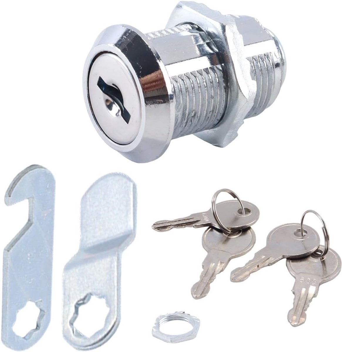 Brievenbusslot universeel 20 mm - Kastslot met sleutel - Extra beveiliging voor kleine spullen - 2 stuks - ShopVlot