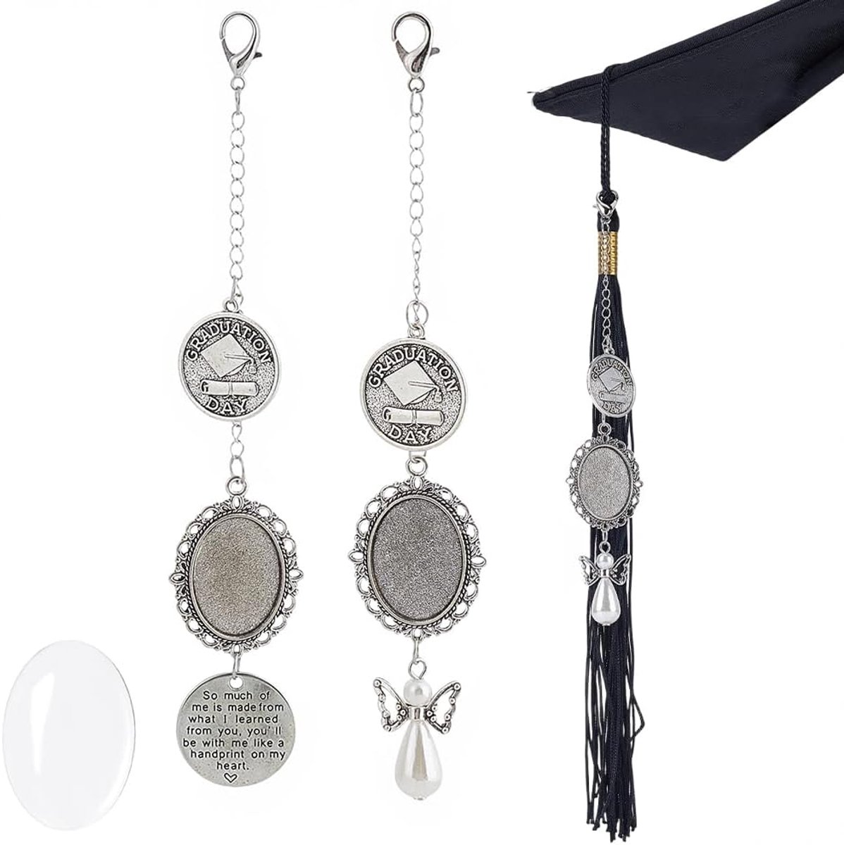 Afstudeerfotoornament 2 stuks - engelfotohanger - gepersonaliseerd aandenken - unieke herinnering - ShopVlot