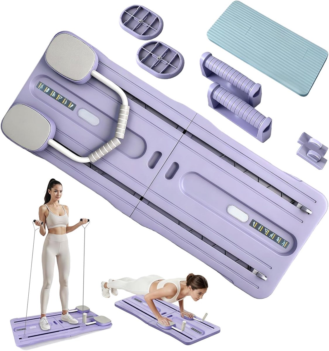 Pilates reformer 6-in-1 - opvouwbaar en compact - multifunctioneel abdominale trainer - ideaal voor thuis en gym - ShopVlot