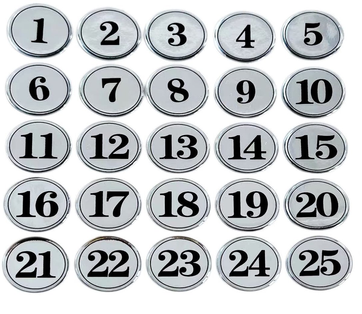 Solidchoice - Ronde Tafelnummer Set (1-25) voor Horeca