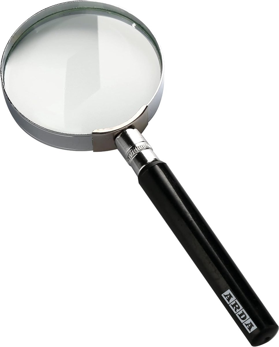 Vergrootglas - Zwart - 100 mm - Klassiek Design met Metalen Cirkel - Voor Hobby en Onderzoek