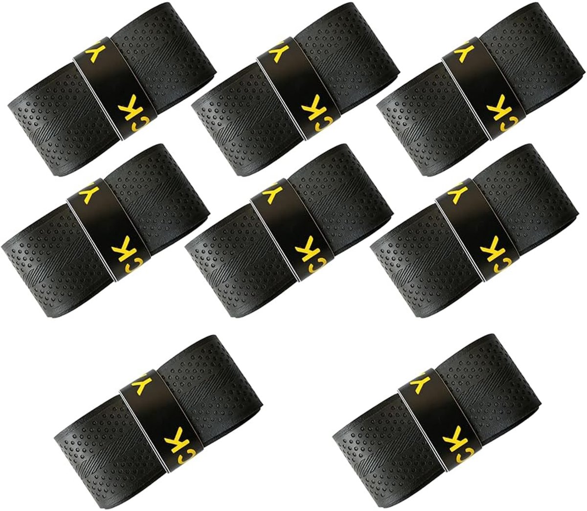 Tennis racket grip band 8-pack - zwart - non-slip - ideaal voor training - ShopVlot