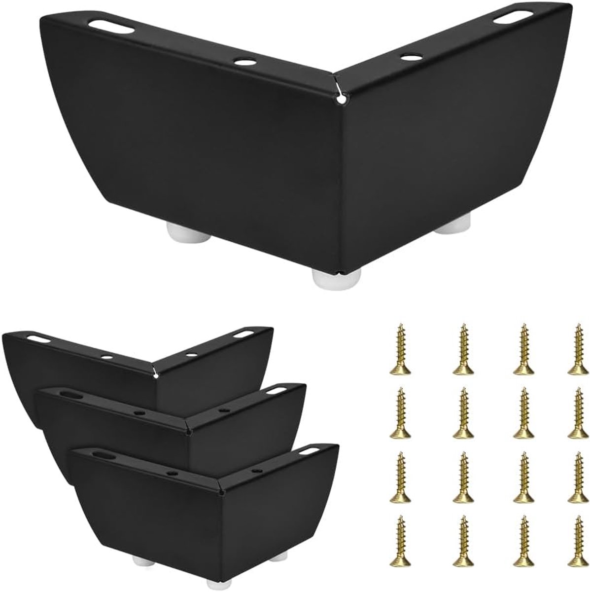 Meubelpoot 10 cm - stalen poten - met 16 schroeven - perfect voor meubels - ShopVlot