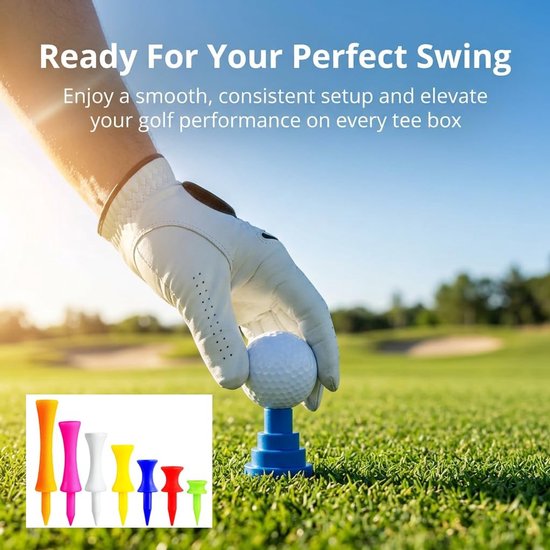 Dailygoods- Golftees 70 stuks - Kunststof 70 mm - Onbreekbaar - Herbruikbaar - Duurzaam - Golfaccessoires voor driver/hout van Dailygoods — afbeelding 3
