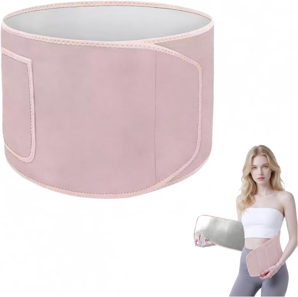 Buikweggordel dames - roze - eenheidsmaat - ideaal voor yoga en fitness - ShopVlot