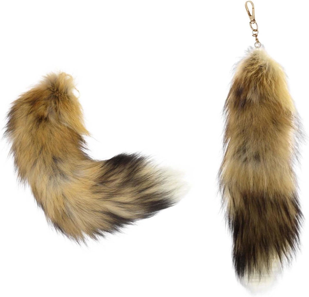 Fuchsschwanz sleutelhanger - 40cm bont staart - zachte fluffy decoratie - ideaal voor auto sleutels - ShopVlot