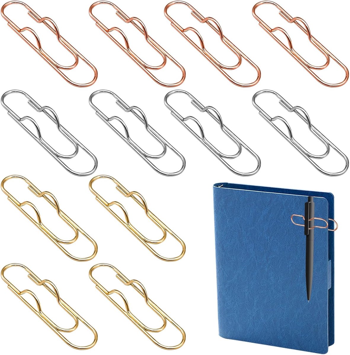 Pennenclips 12 stuks - metalen clips - decoratieve organizer - veelzijdige bladwijzers - ShopVlot