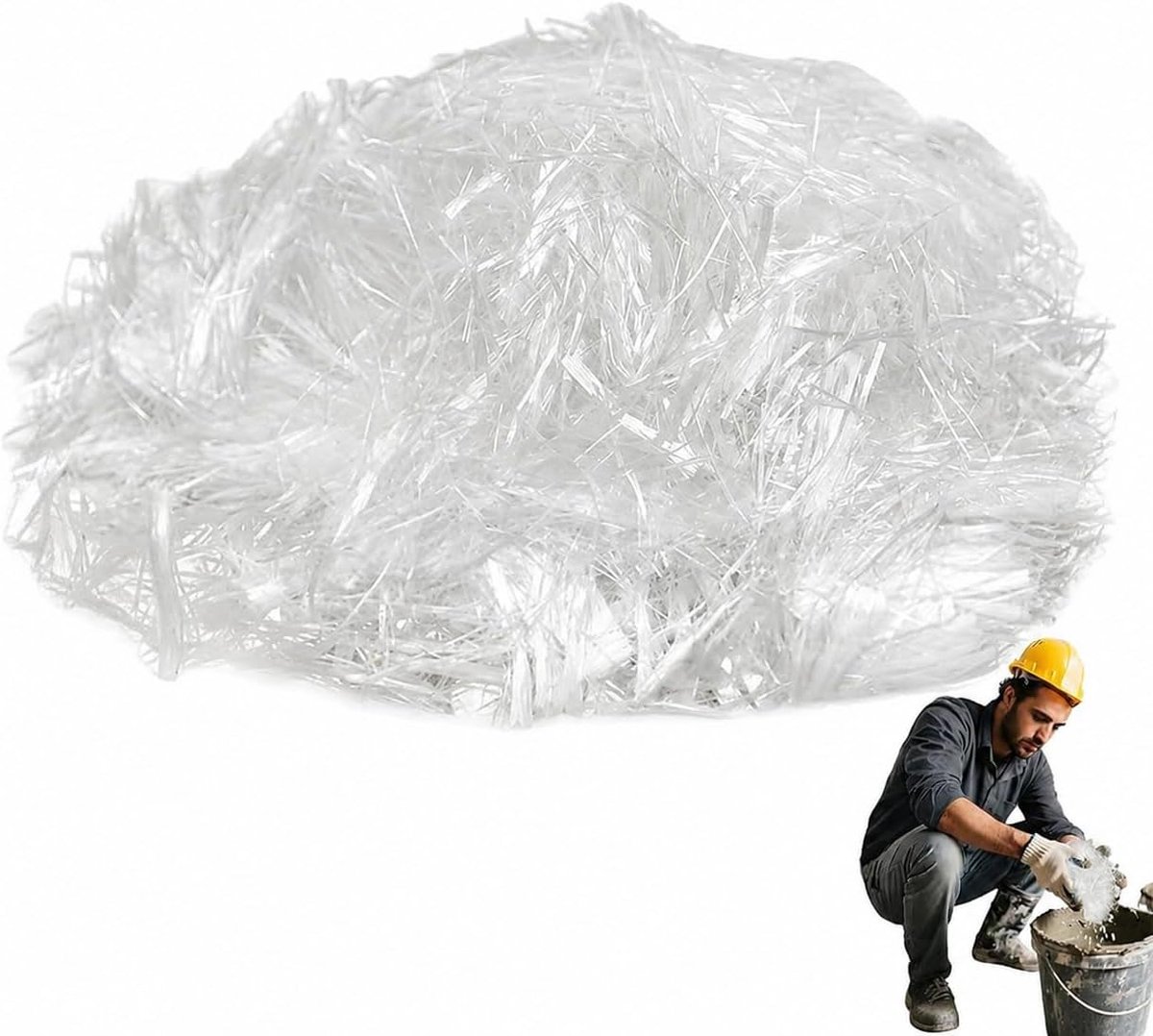 Fiberglass 2,2lb - 6mm wit fiberglass - scheurversterking - ideaal voor betonprojecten - ShopVlot