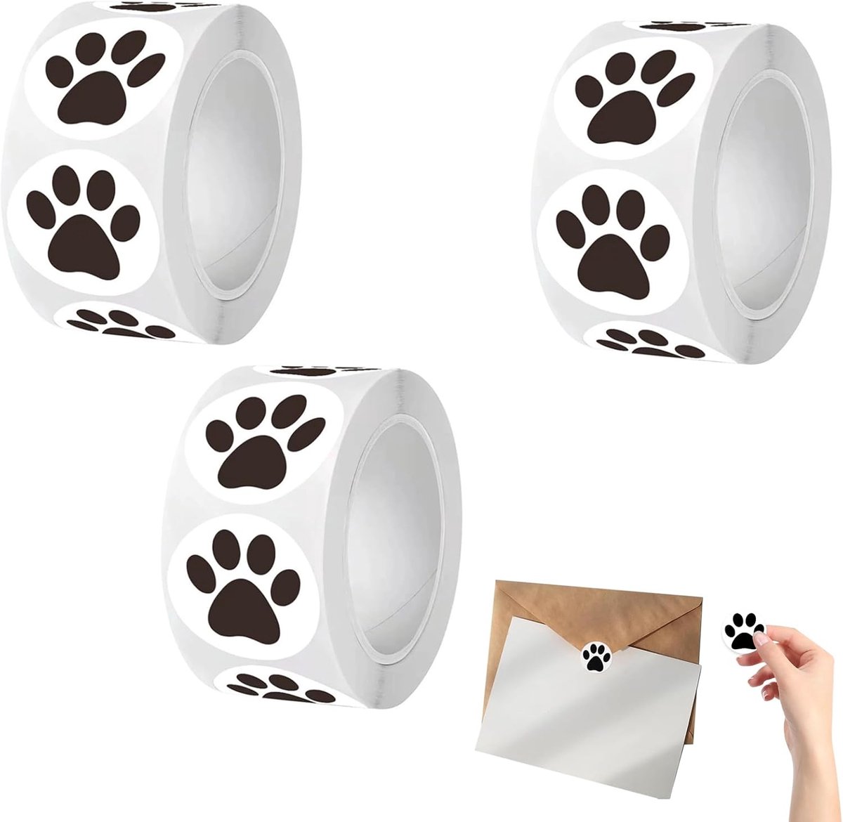 1500 stickers hondenpootafdrukken - duurzaam - multifunctioneel - perfect voor decoratie - ShopVlot