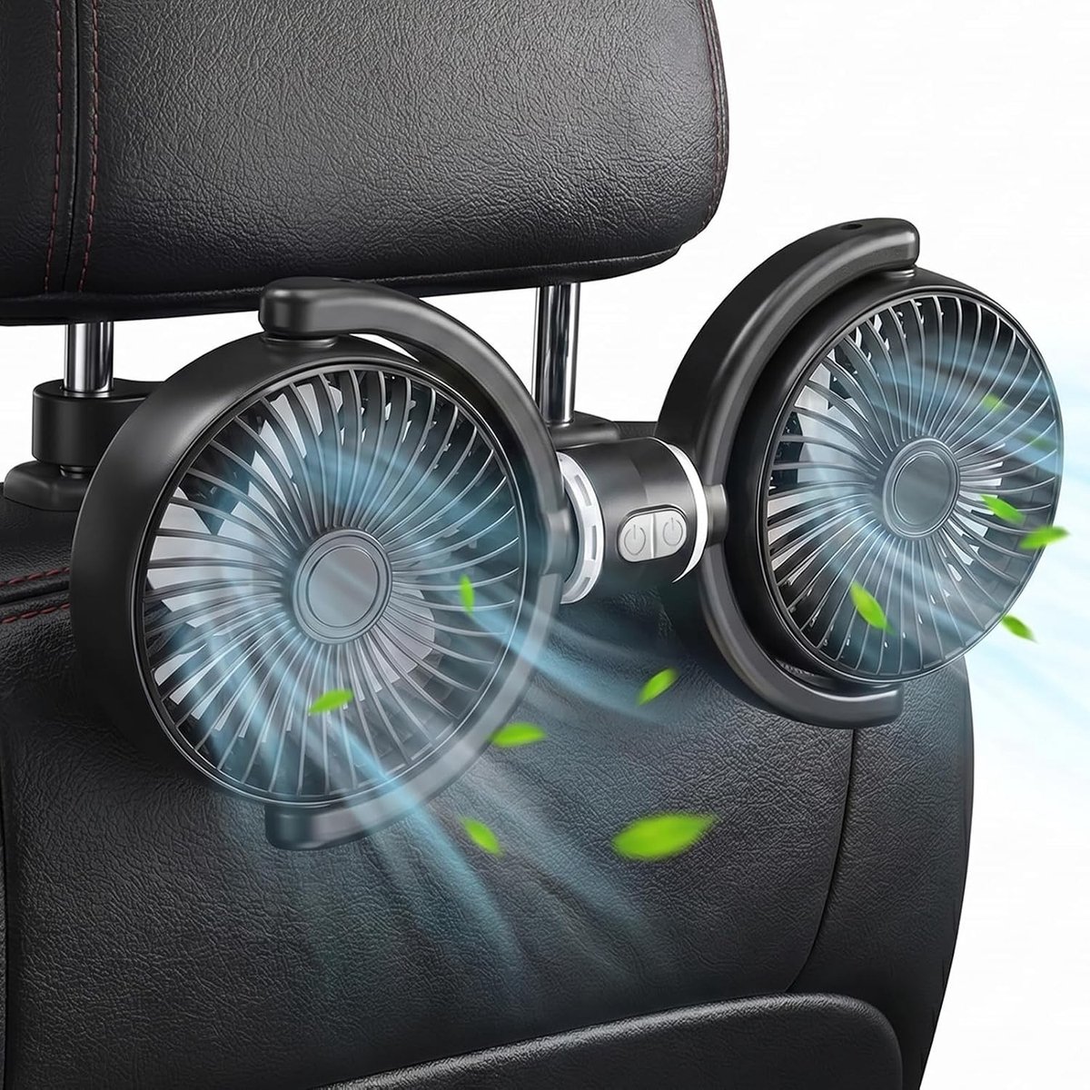 Autoventilator voor Achterbank - Zwart - Draagbare USB Ventilator met 3 Snelheden - Voor Auto, Vrachtwagen, Camper