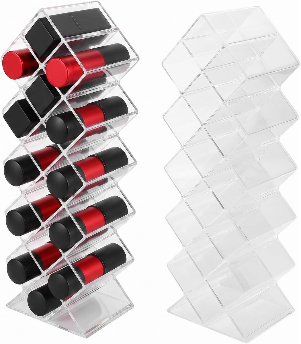Lippenstift-organizer 16 vakken - Acryl transparant - Visvorm - Overzichtelijke opslag - ShopVlot