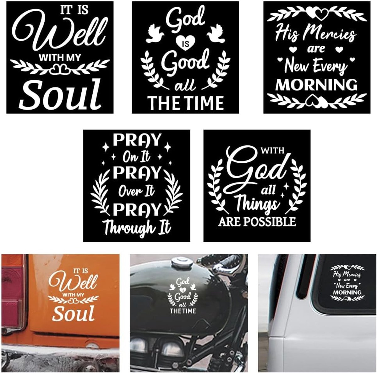 WADORN autostickers met inspirerende citaten - 5 stijlen - zelfklevend en waterdicht - personaliseer je auto - ShopVlot