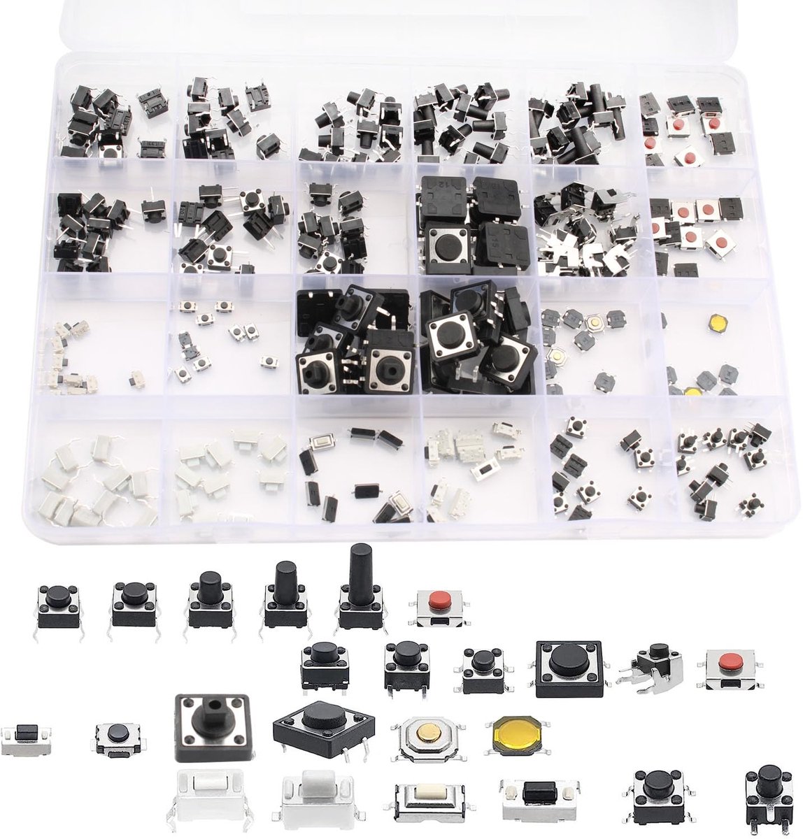 Micro Momentary Tactile Push Button Switch - 240 stuks - Assortiment kit - Perfecte bediening en lange levensduur - ShopVlot