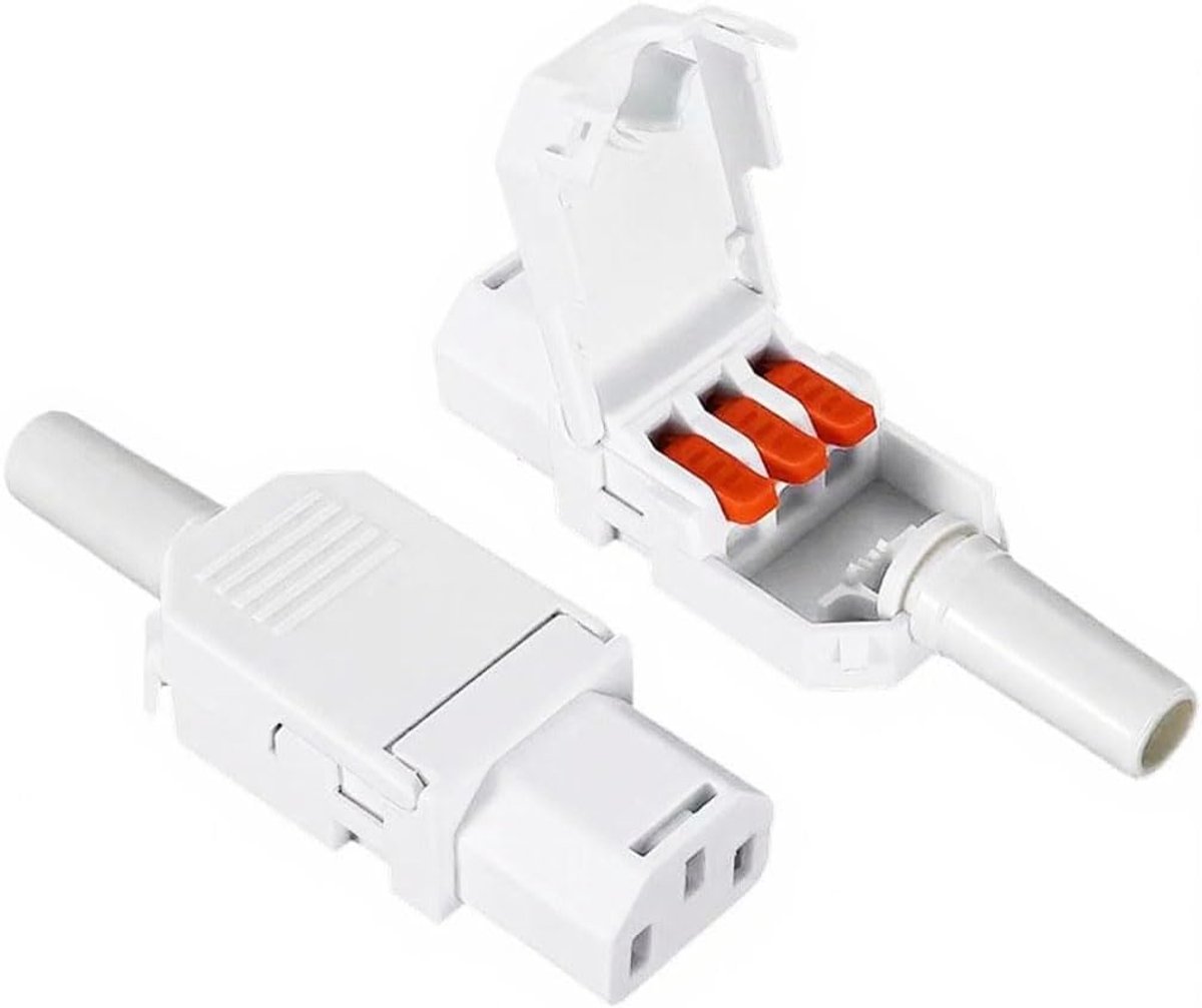 Stroomstekker IEC 320 C13 3-polig - Wit - Flame retardant materiaal - Veilig en betrouwbaar gebruik - ShopVlot