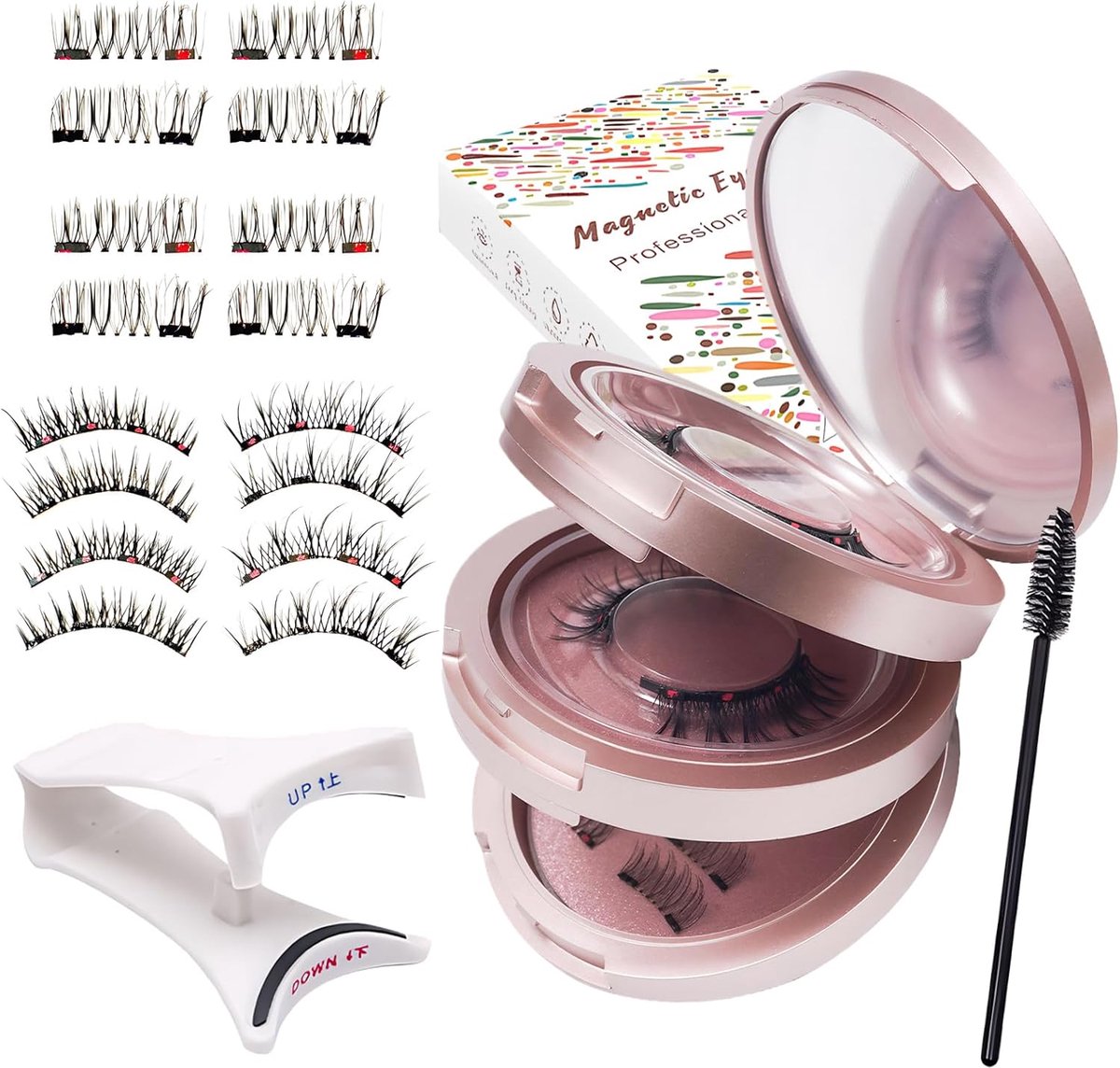 Nepwimpers 8 Pairs - Natuurlijke Magnetische Wimpers - Duurzaam en Ademend - Inclusief Accessoires - ShopVlot