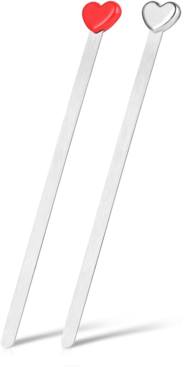 Boekenleggers hartvormig 13 cm - RVS - schattig en elegant - perfect voor boekenliefhebbers - ShopVlot