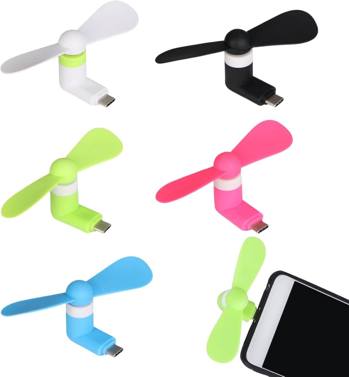 Mobiele telefoon mini fan - draagbare USB ventilator - compatibel met Type-C - ideaal voor onderweg - ShopVlot