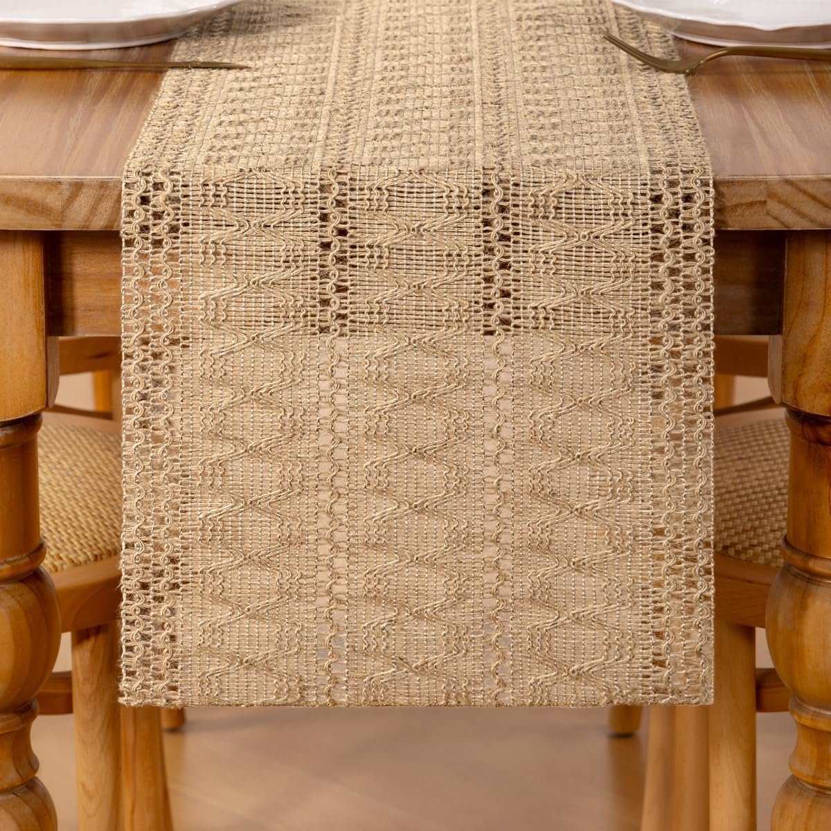 Tafeldecoratie Boho 30x150 cm - jute - rustieke stijl - perfecte sfeermaker - ShopVlot