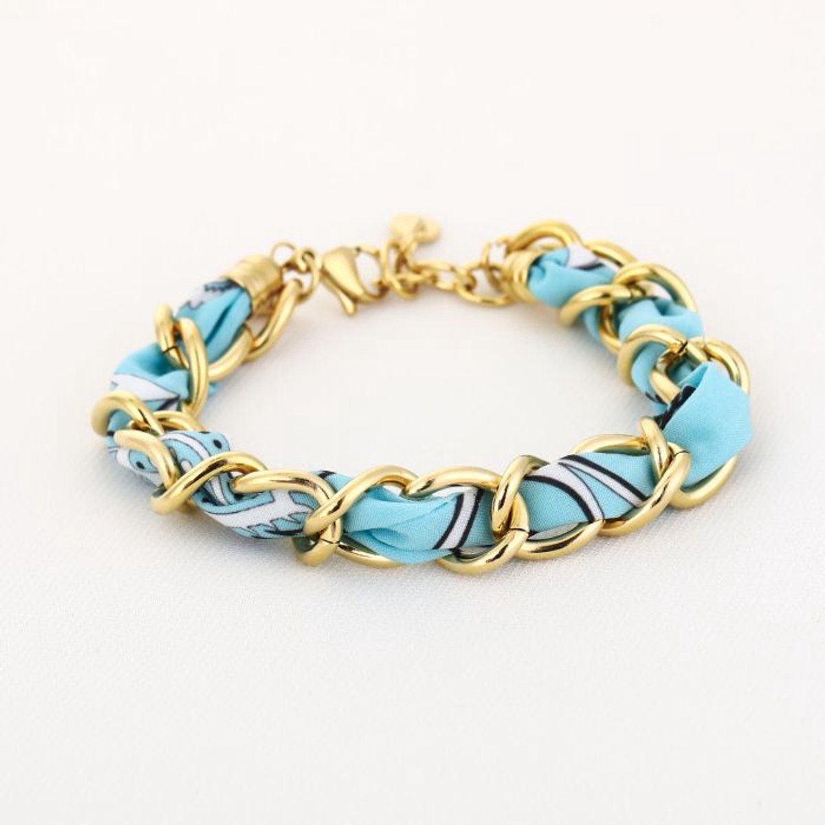 armband - sieraad - schakel - bandana - rvs - goud - cadeau tip