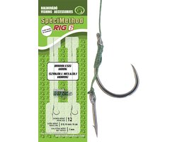 Haldorado SpéciMethod Rig 6, 8 cm - weerhaakloze haak maat 12 - 0,10 mm gevlochten lijn - ideaal voor karpervissen - ShopVlot