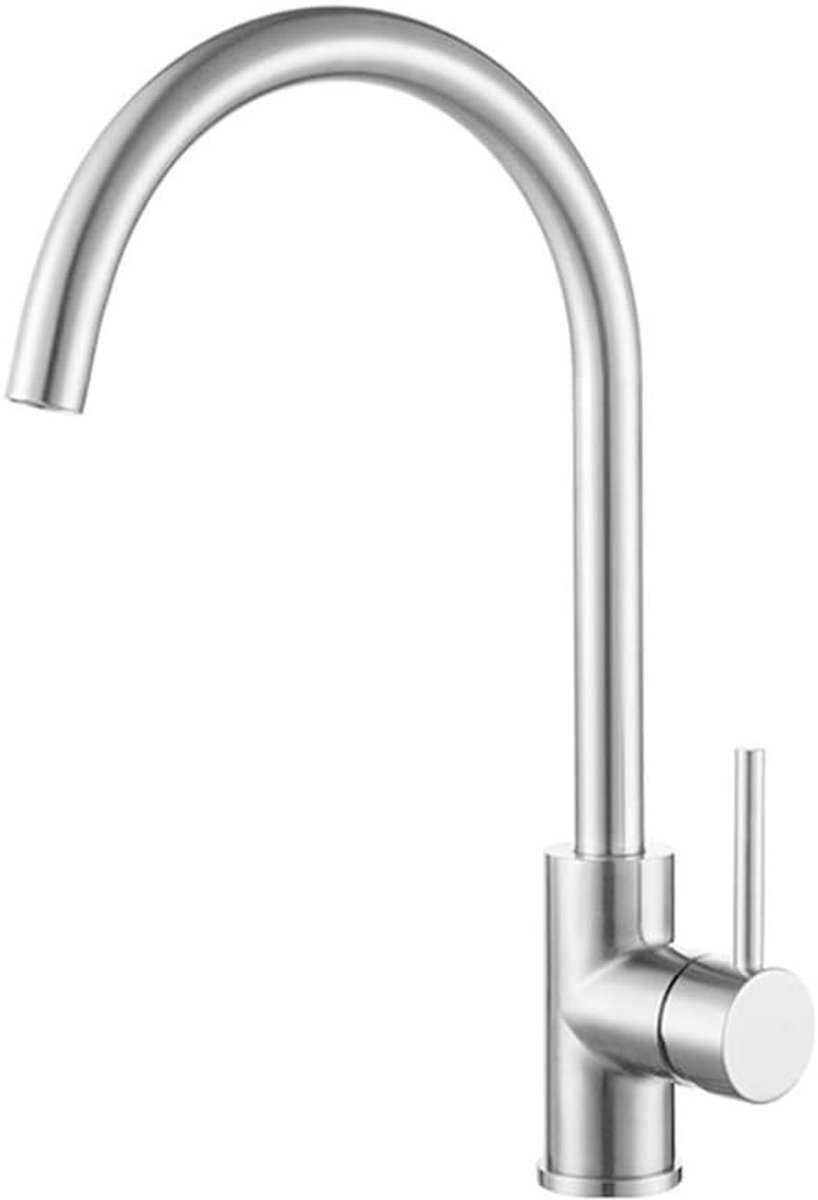 Keukenkraan 304 roestvrij staal - geborsteld - warm en koud water - eenvoudig te installeren - ShopVlot
