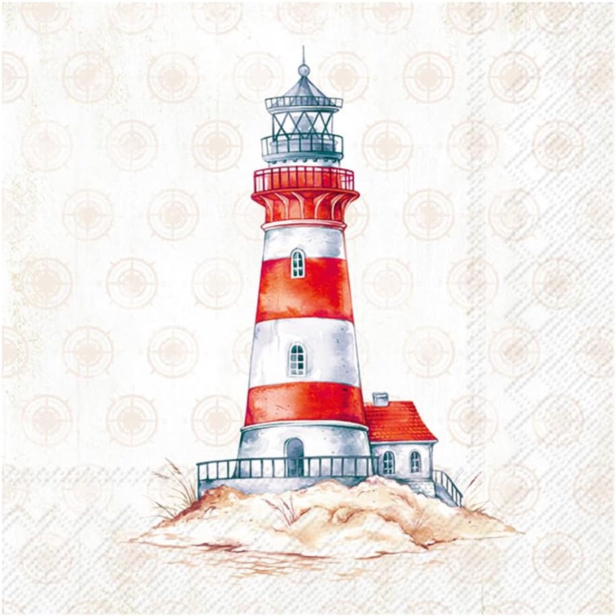 Papieren servetten 33x33 cm - maritiem lichttoren motief - 3-laags papier - ideaal voor feestelijke tafeldecoratie - ShopVlot