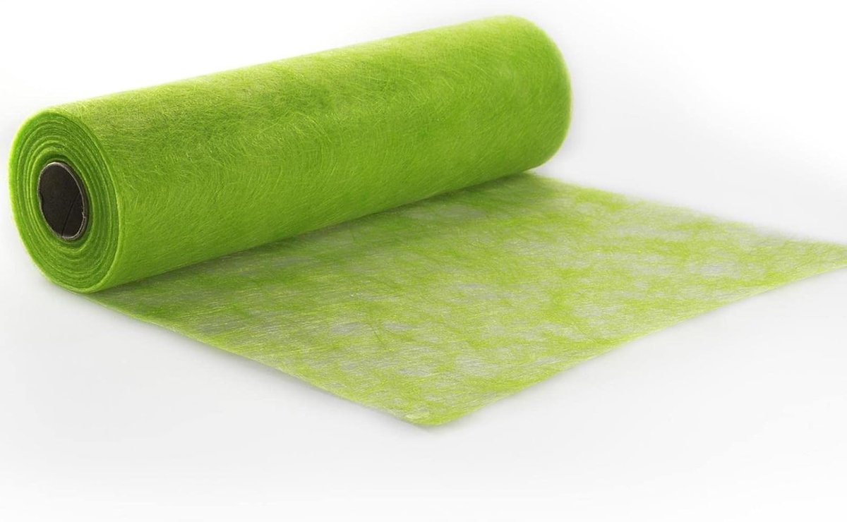 Tafelrunner 5 m - synthetisch vezel - kiwigroen - ideaal voor evenementen - ShopVlot