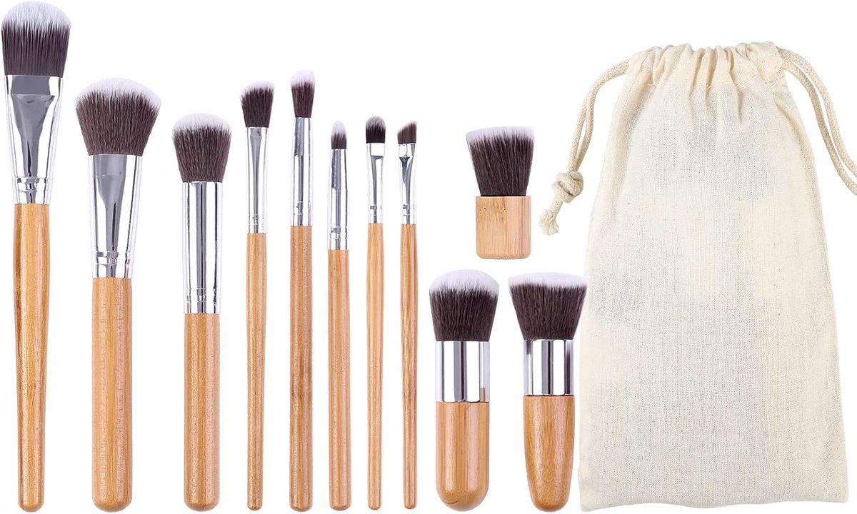 Make-up kwasten set 11-delig - synthetische materialen - veelzijdige brushes - perfecte dekking - ShopVlot