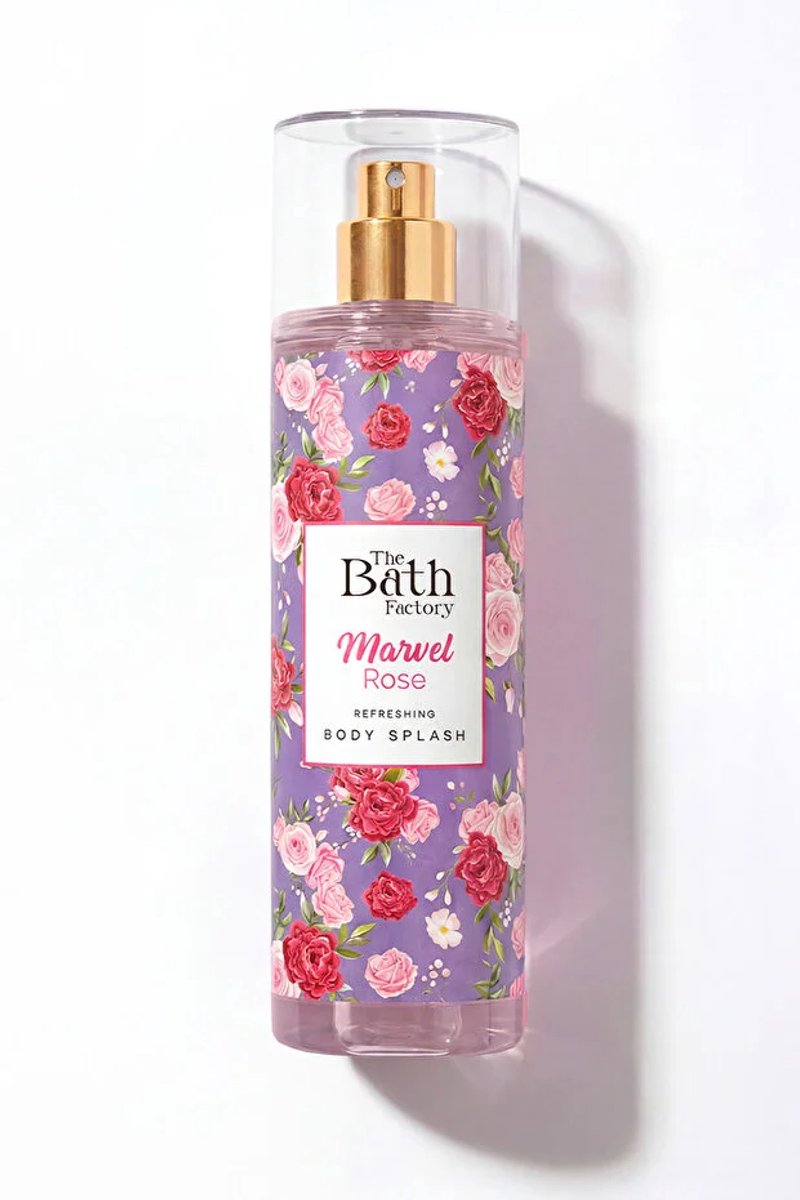 The Bath Factory Marvel Rose - Body Splash voor Dames - Bloemige Body Mist - 200 ml