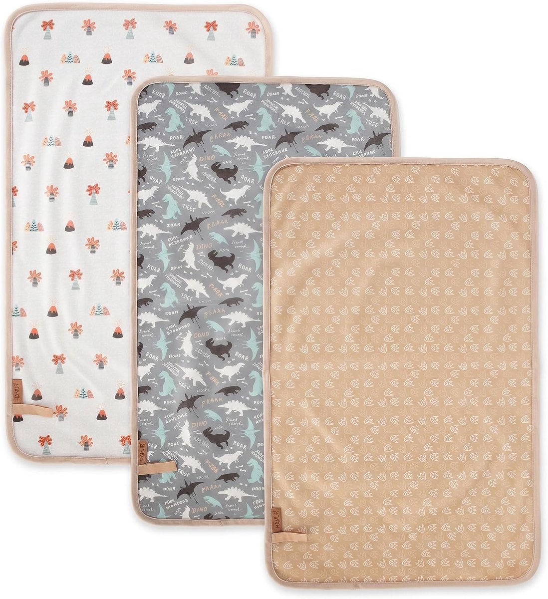 Hamur Home Draagbaar aankleedkussen, waterdicht, 40 x 70 cm, set van 3, herbruikbare babyaankleedkussen - ShopVlot