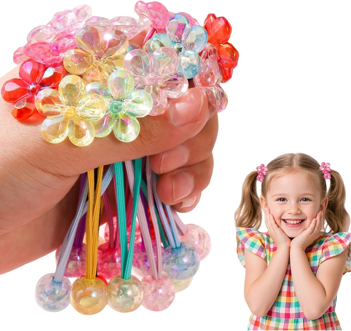 Thijox - Haarbanden voor Meisjes, 14 Stuks, Kleurrijk, Bolvormig, Elastische Stoffen Haaraccessoires, Perfect voor Feestjes en Cadeaus