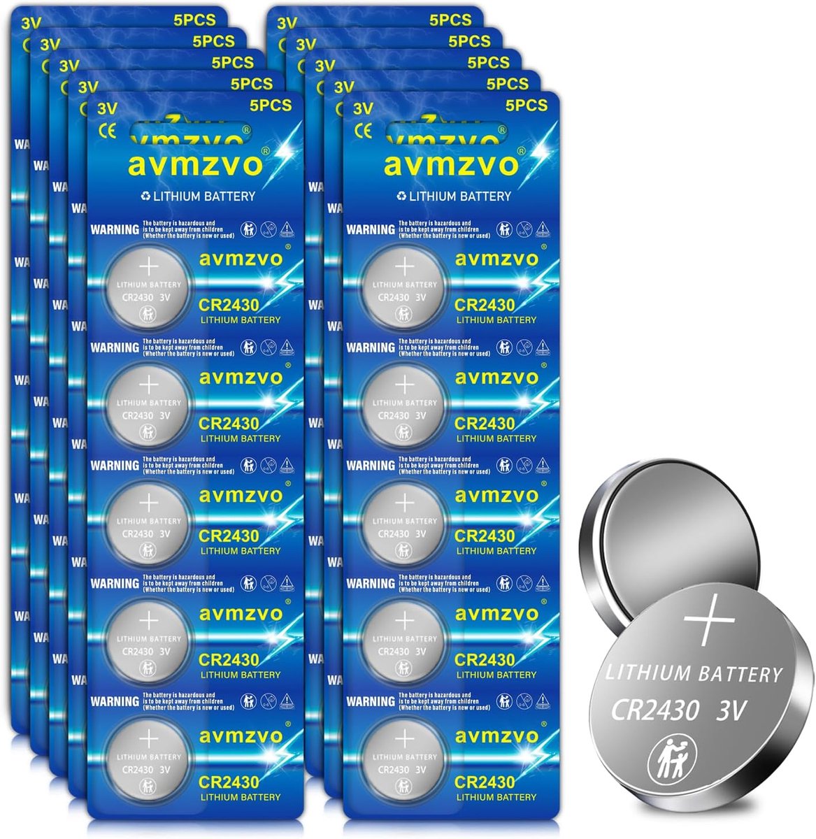 CR2430 3V lithium button cells CR 2430 batteries 50 pieces, with long shelf life【5 years warranty】 - ShopVlot
