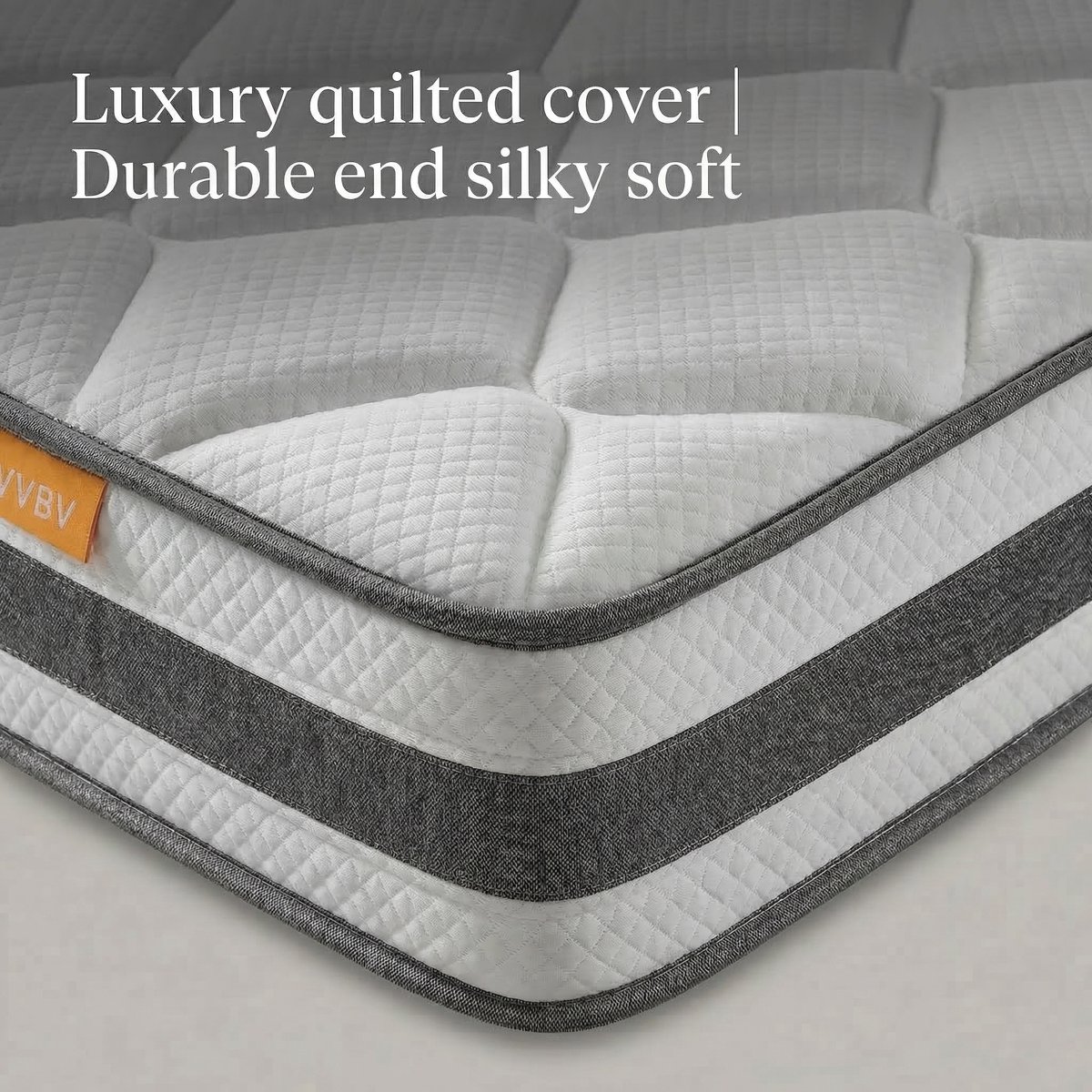COVREO Matras 140x200 cm wit, pocketvering 7-zone 25 cm H4 comfort foam