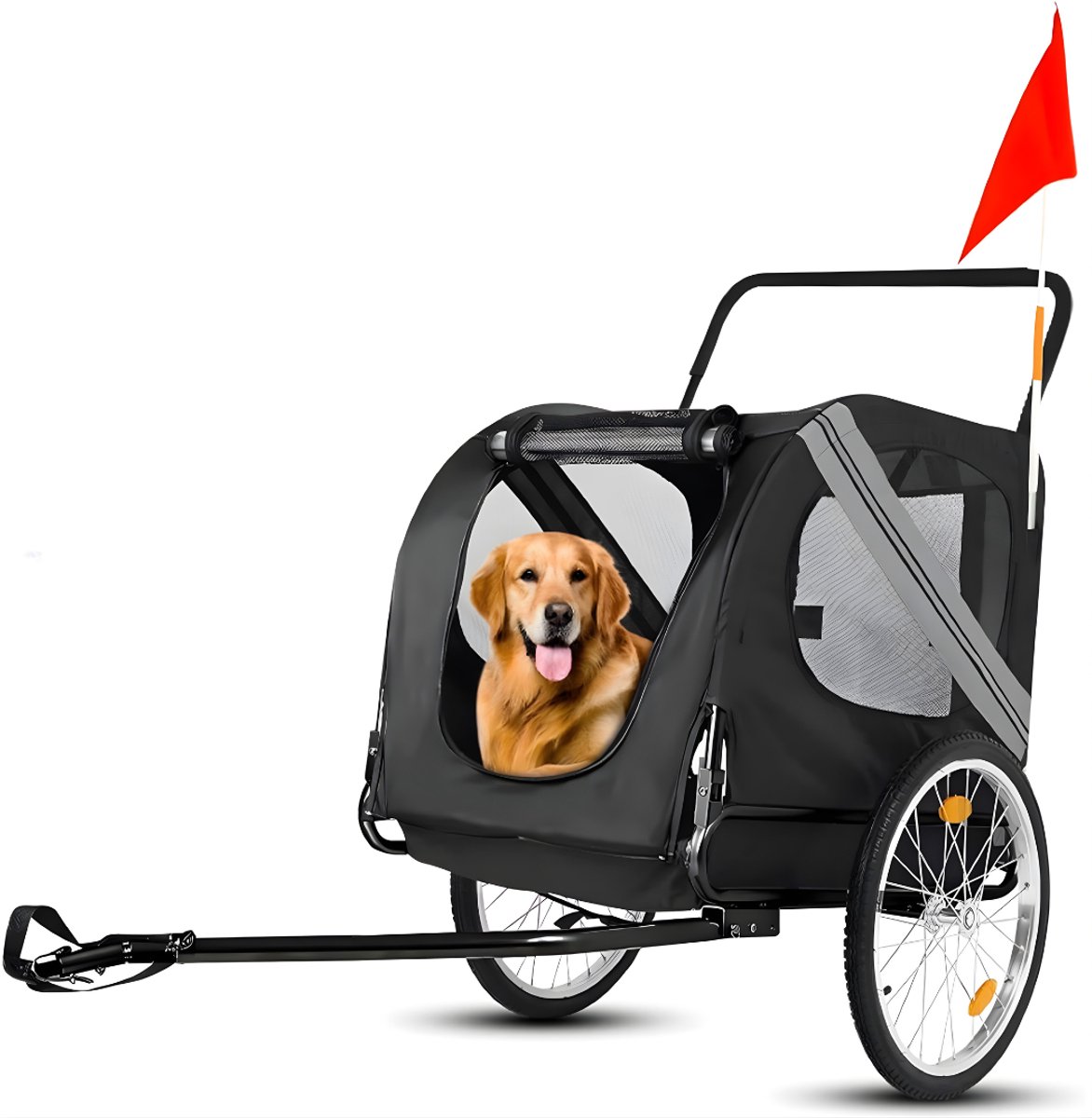 Ploutos® Hondenfietskar - Fietskar - Hondenfietskar Opvouwbaar - Donkergrijs - 79cm x 60cm x 20cm