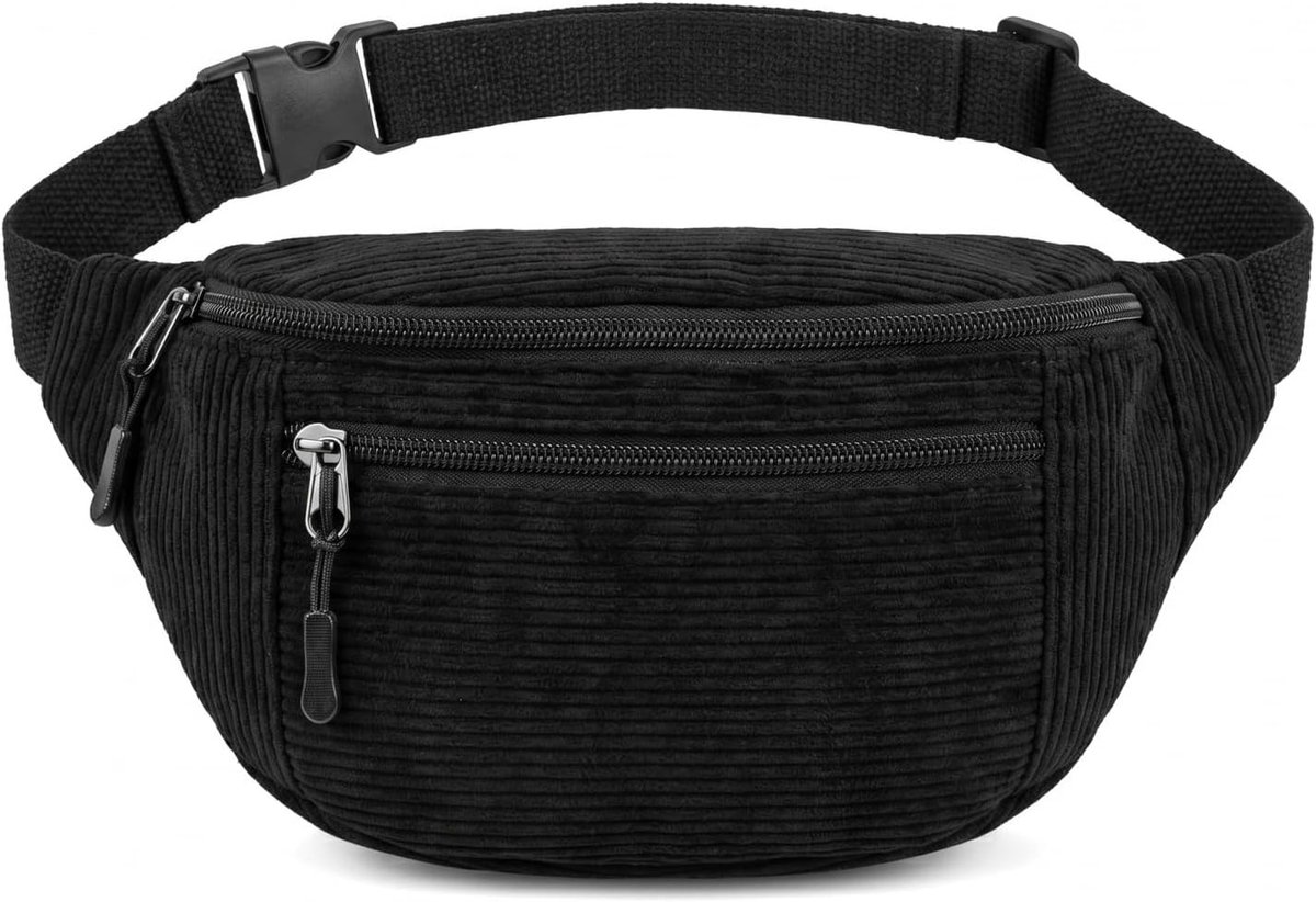 Heuptas voor dames van ribfluweel, heuptas met verstelbare riem, voor dames en heren, verstelbare heuptassen, meerdere - ShopVlot