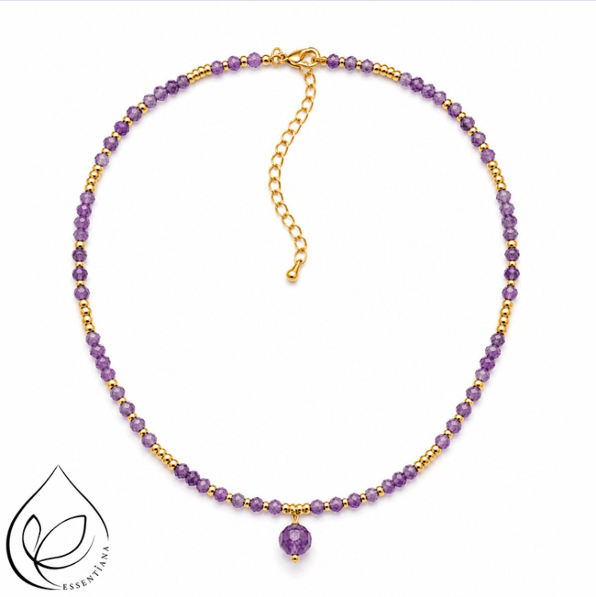 Ketting Amethist Verguld - Auréla