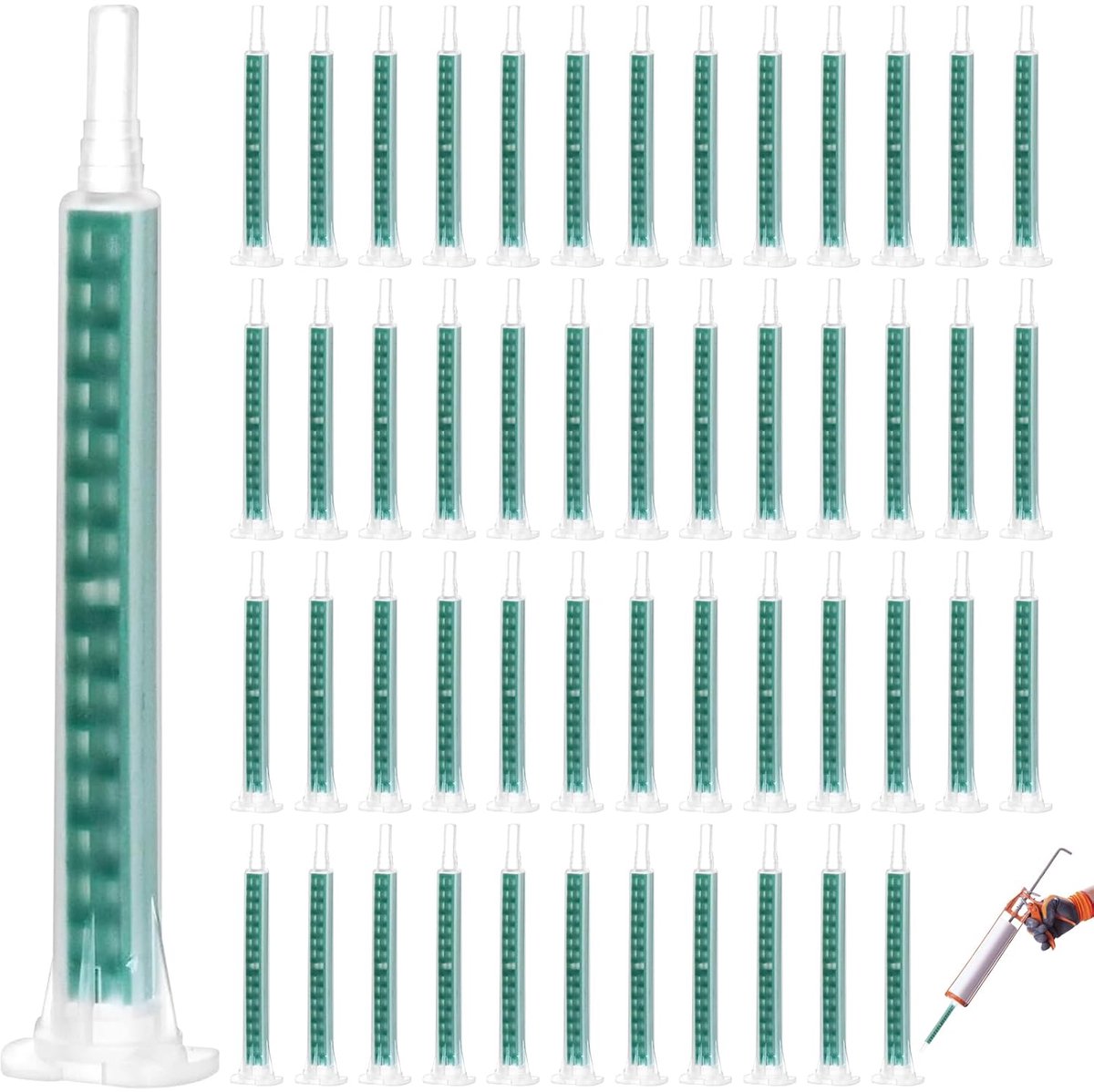 50 Pcs Static Mixing Nozzles for 2K Glue Mixing Nozzles 1:1 Static Mixing Nozzle, AB Plastic Adhesive Mixing Tube - ShopVlot