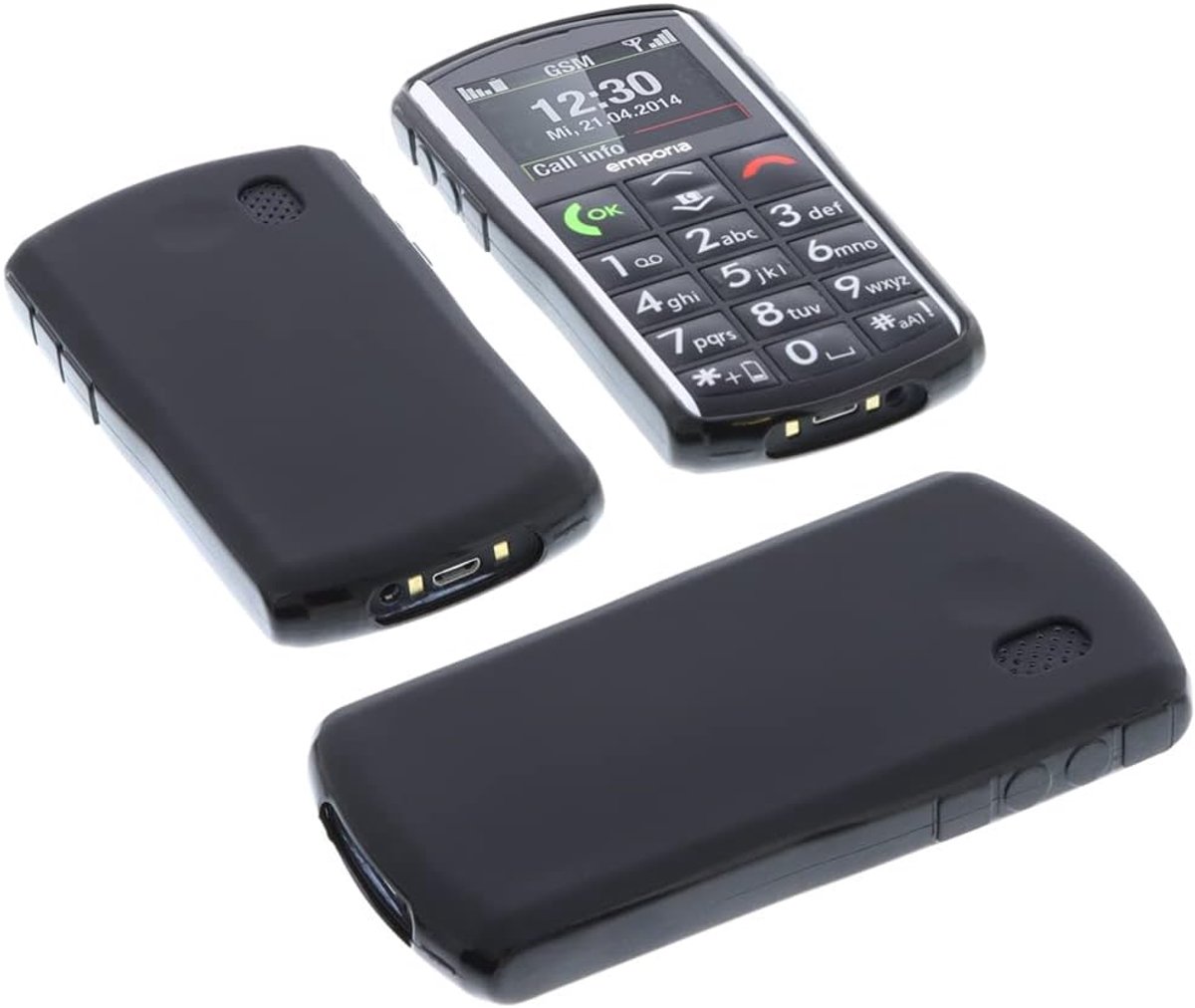 Emporia Pure V25 Rubber TPU Protection Mobile Phone Case Black - ShopVlot