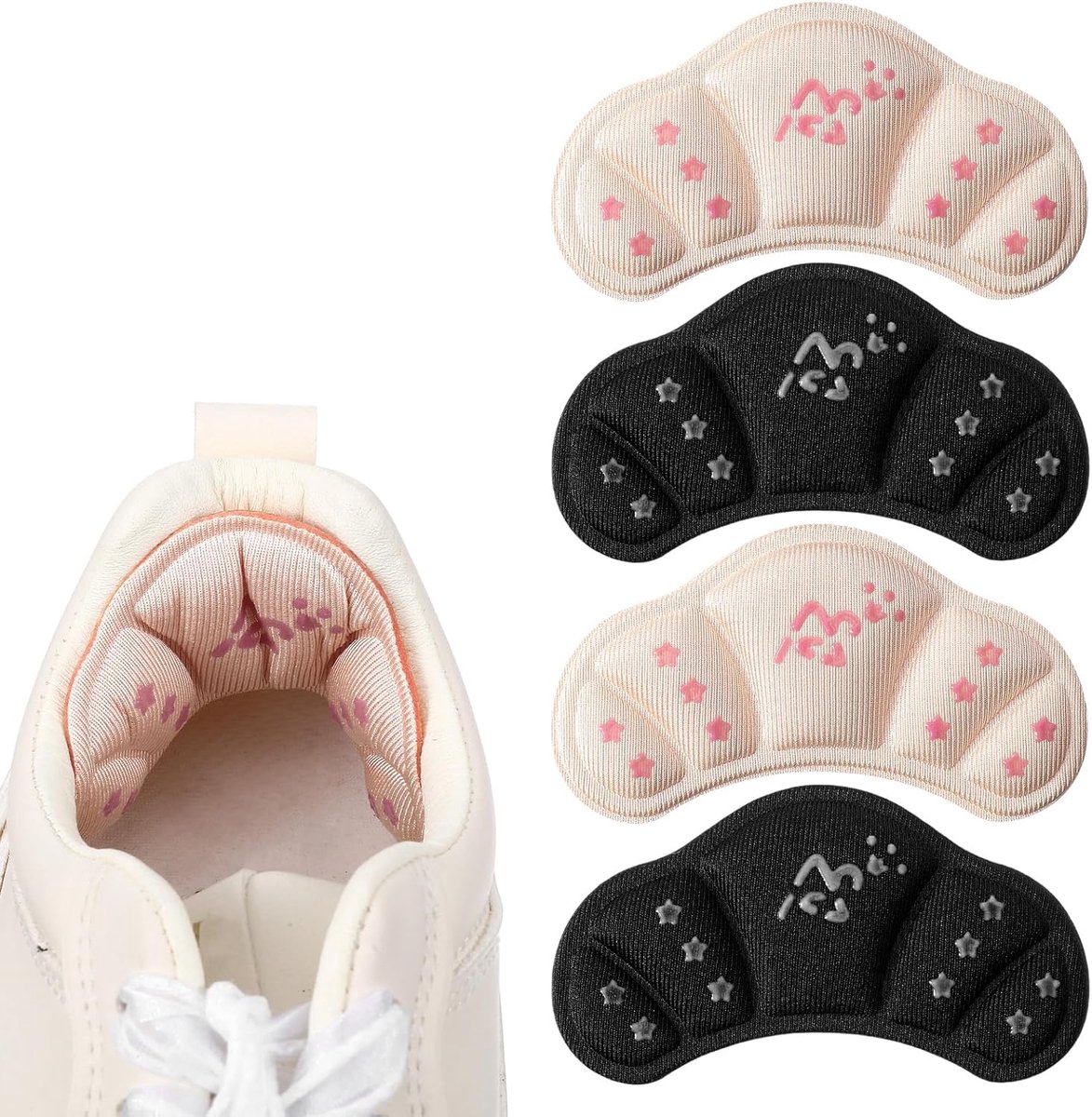 2 Pairs Heel Pads for Loose Shoes, Self Adhesive Heel Grips for Oversize Shoes for Men and Women, Protectors, Bubble - ShopVlot