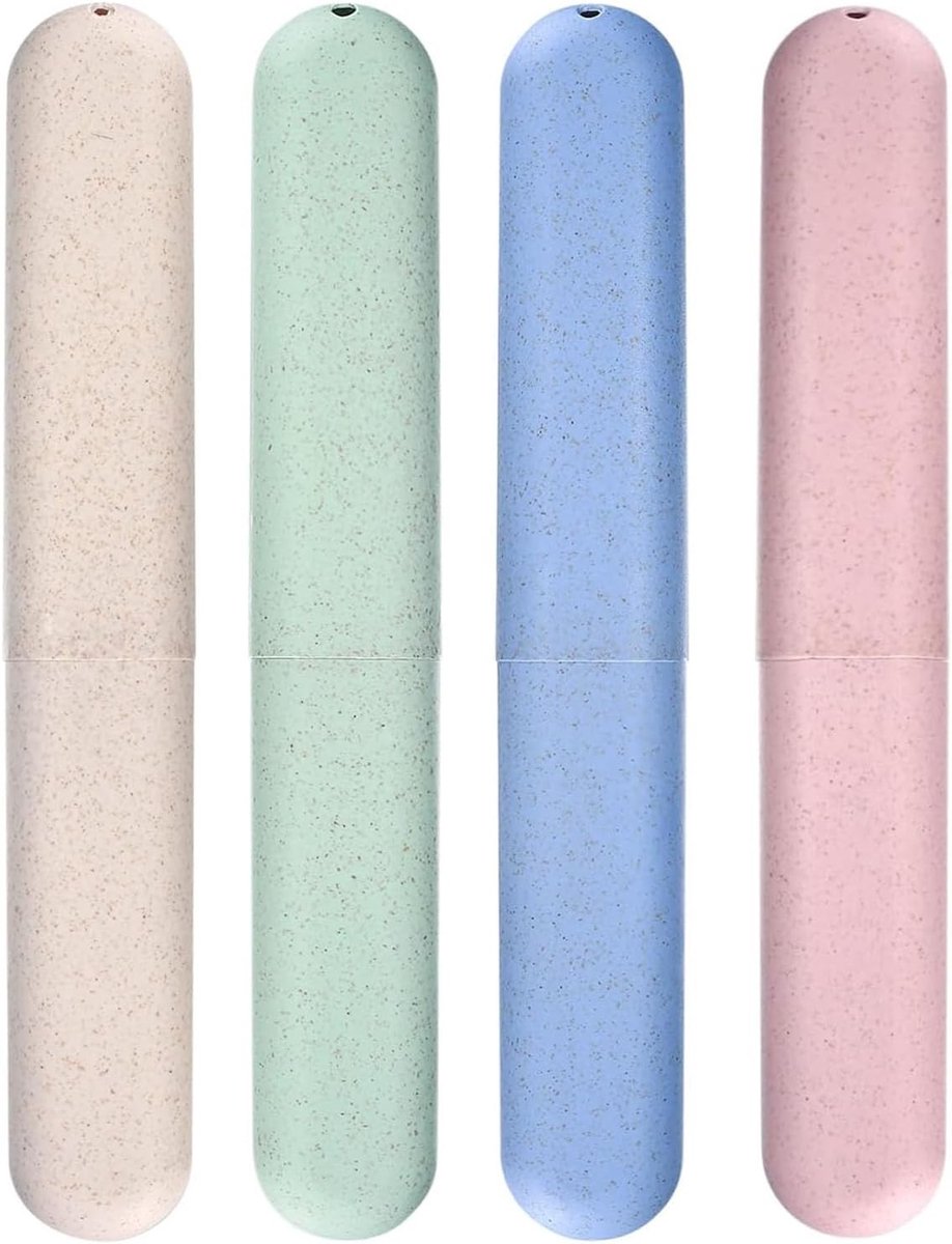 Set van 8 Reis Tandenborstelhoezen - Bescherming voor Tandenborstels, Ideaal voor Kampeertochten en Reizen in Scandinavisch Groen en Blauw